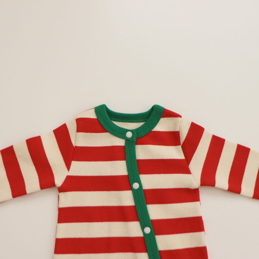 Christmas Striped Baby Jumpsuits