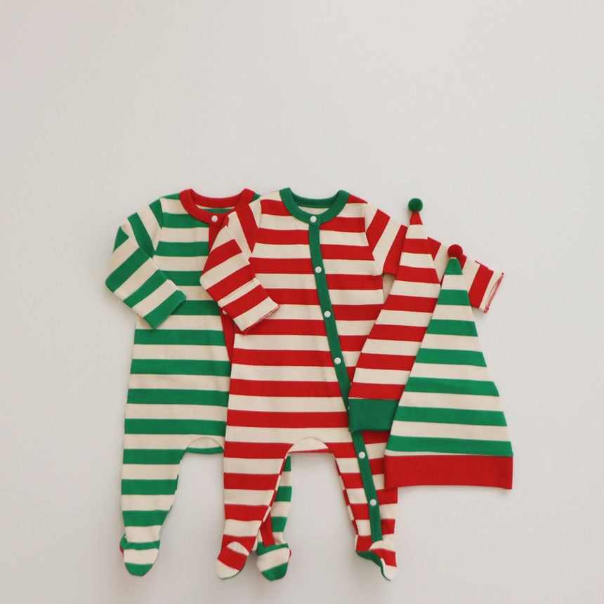 Christmas Striped Baby Jumpsuits