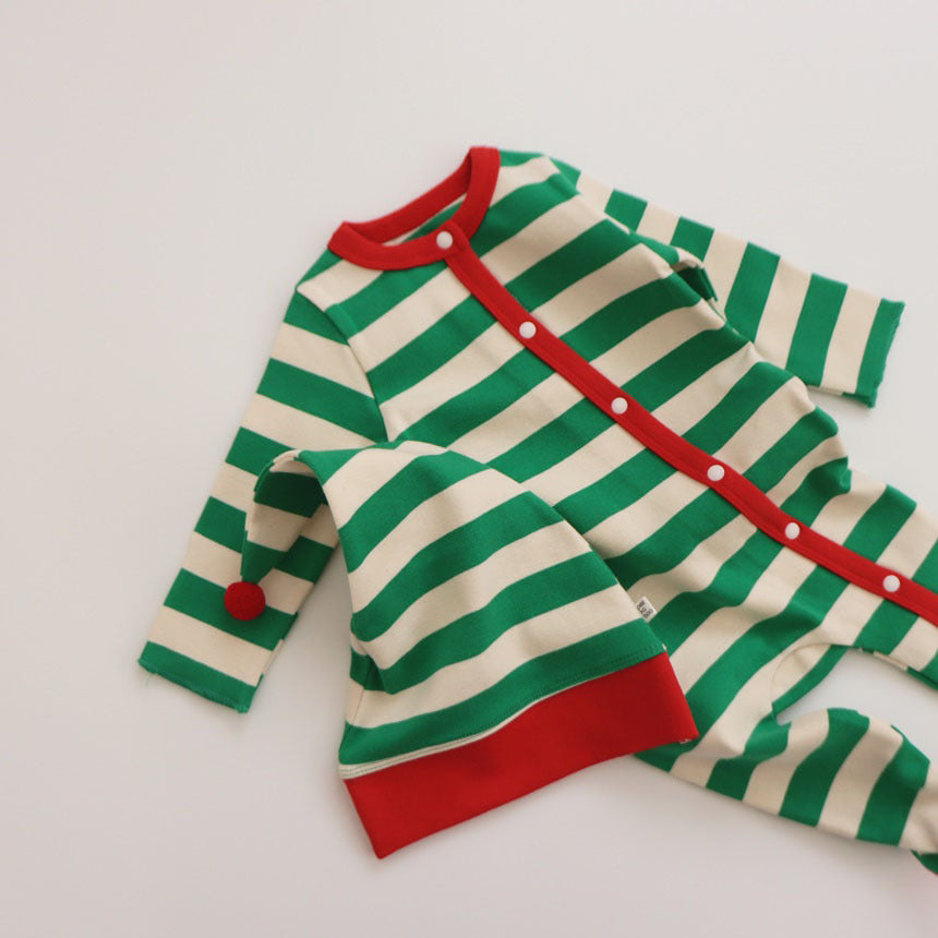 Christmas Striped Baby Jumpsuits