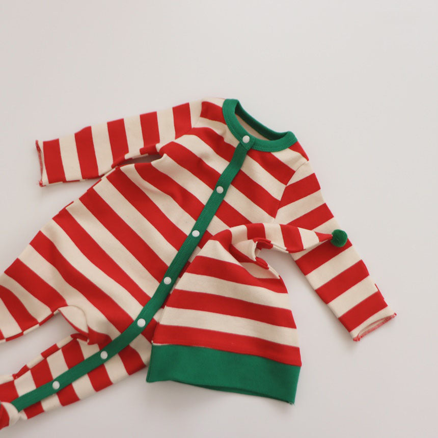 Christmas Striped Baby Jumpsuits